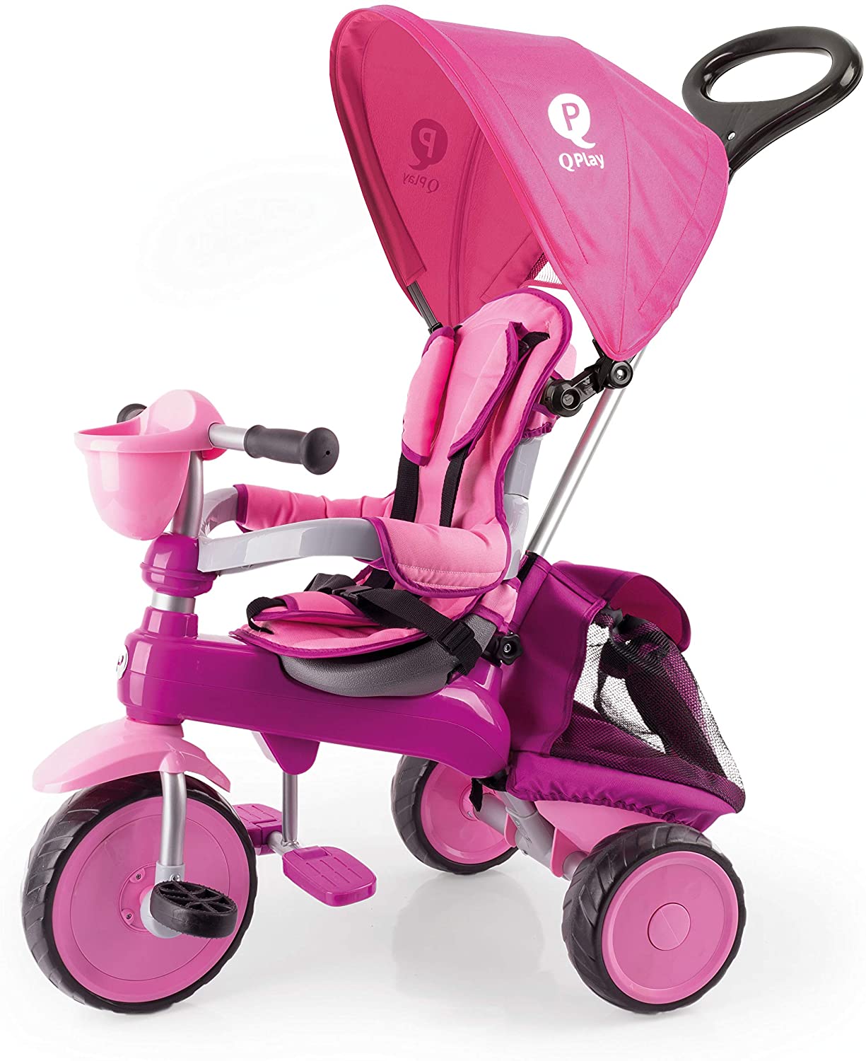 Qplay Triciclo Evolutivo 2 In 1 Per Bambini 1-4 Anni - Da Triciclo Con Spinta A Bici Senza Pedali (bilanciere) - Sedile Regolabile, Robusto